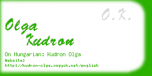 olga kudron business card